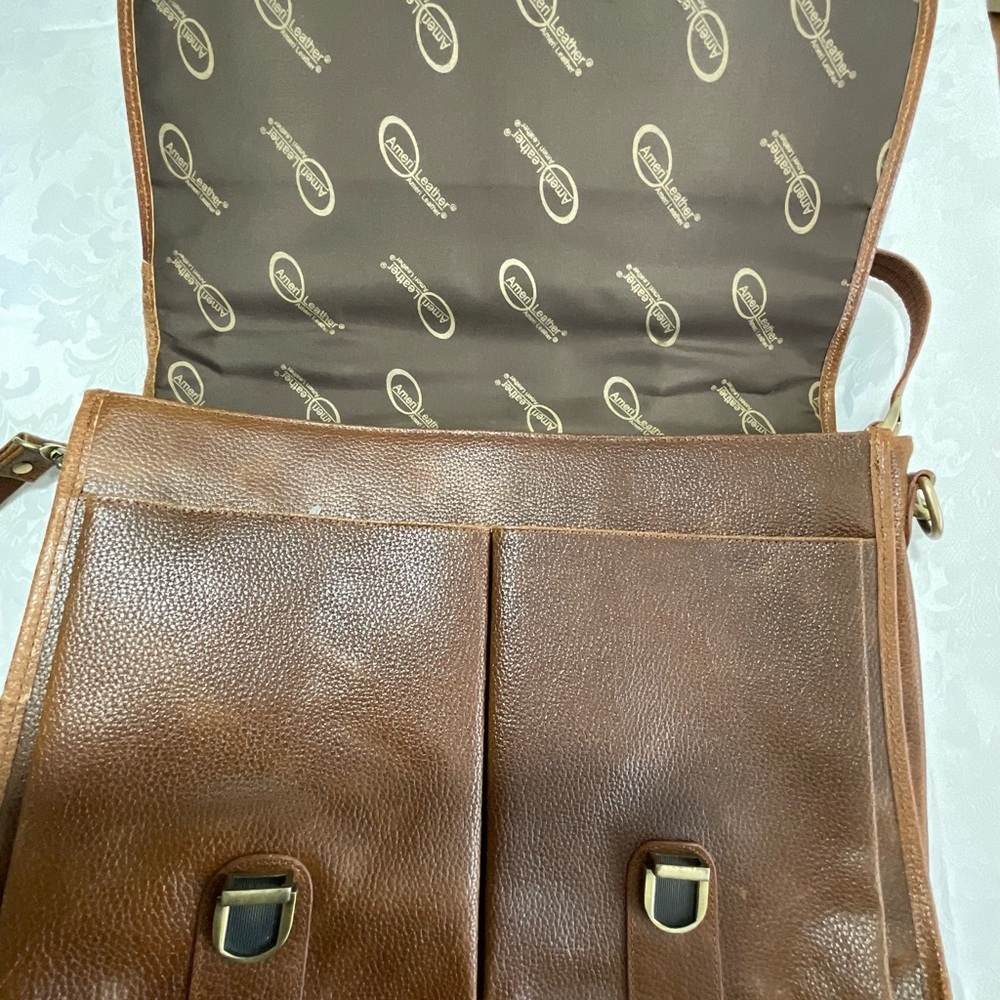 Ameri Leather Briefcase Satchel Messenger Laptop … - image 5